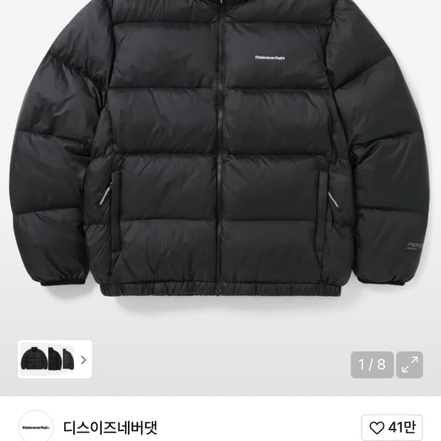 디스이즈네버댓 패딩 PERTEX T Down Jacket Black