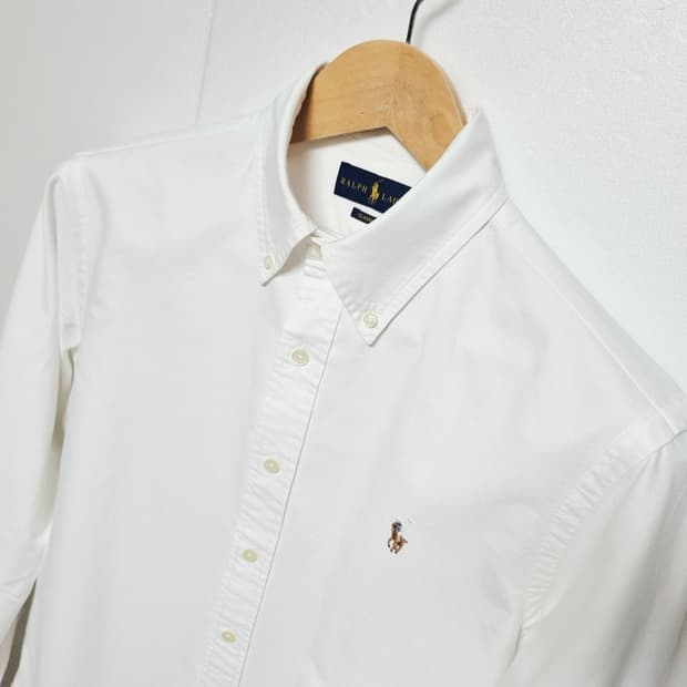 남성 폴로 화이트 흰색 옥스퍼드 멀티포니 긴팔 남방 셔츠 옥스포드