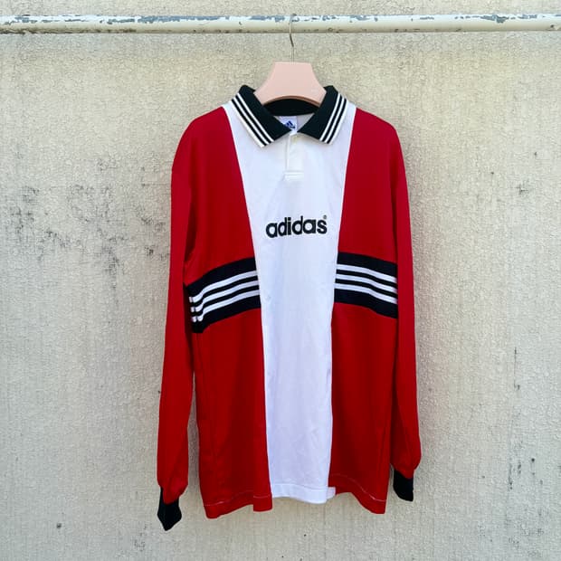 L)일본판 아디다스 X 데상트 90S 올드스쿨 롱슬리브 져지