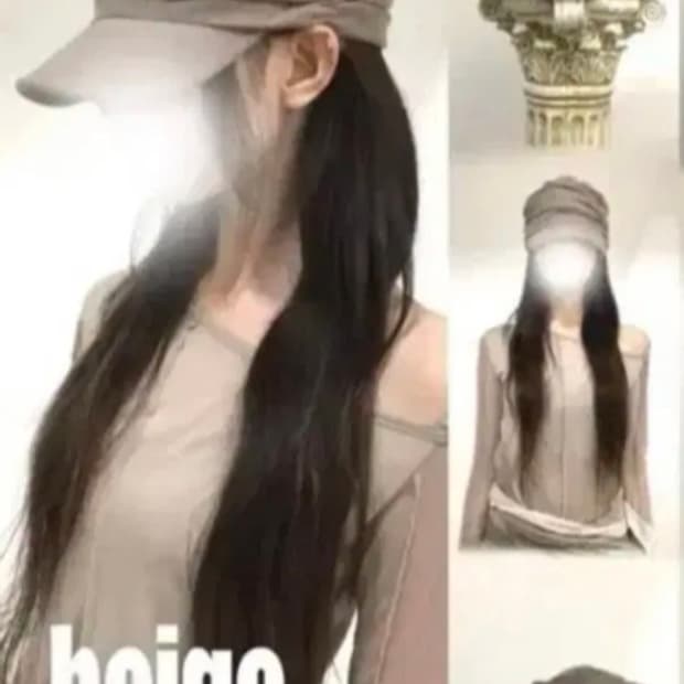 파우닝 133 빈티지 셔링 모자 베이지