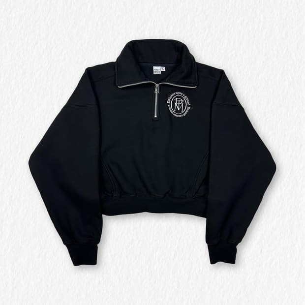 파르티멘토 기모 반집업 크롭 맨투맨