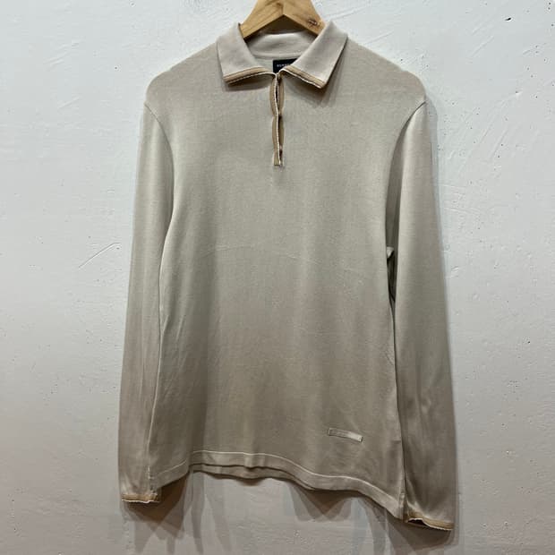 버버리 골프 니팅 PK 롱슬리브 Made in JAPAN (M)