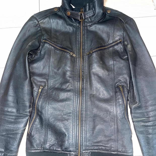 Slim fit leather jacket vintage