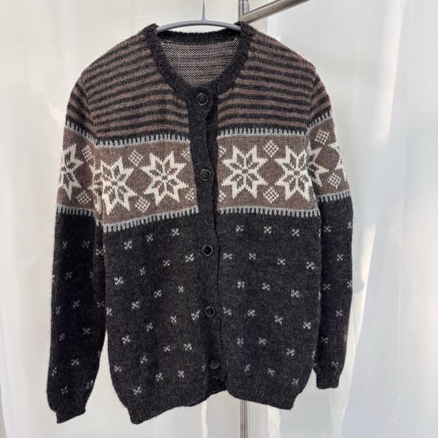 빈티지 윈터 패턴 가디건