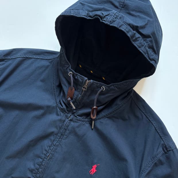 Polo 폴로랄프로렌 QR라벨 코튼 쉘 네이비 후드 자켓