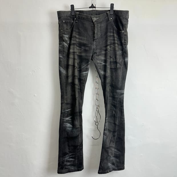 Ripped Layered Washing Slim Bootcut Deni