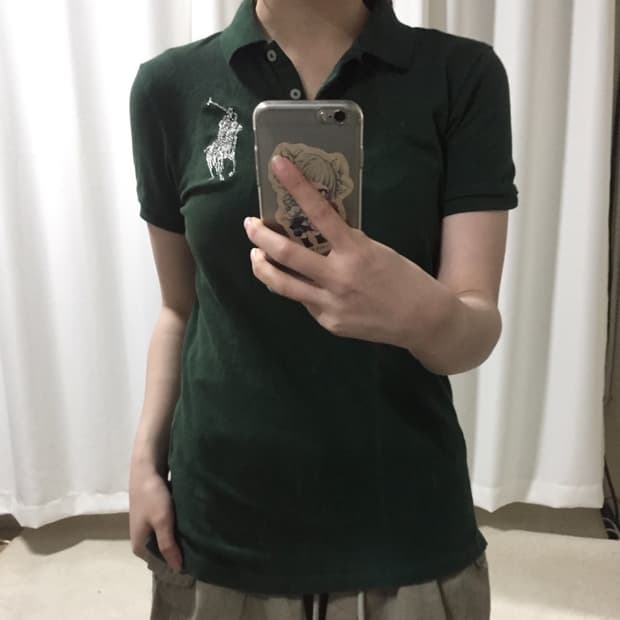 폴로 랄프로렌 딥 그린 실버 큐빅 빅포니 PK 카라 반팔 티
