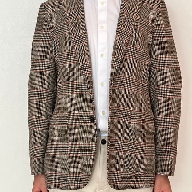 맨온더분 브라운 체크 블레이저 FABRIC MADE IN ITALY