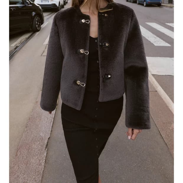 자라 더블 페이스드 토글 점퍼 S