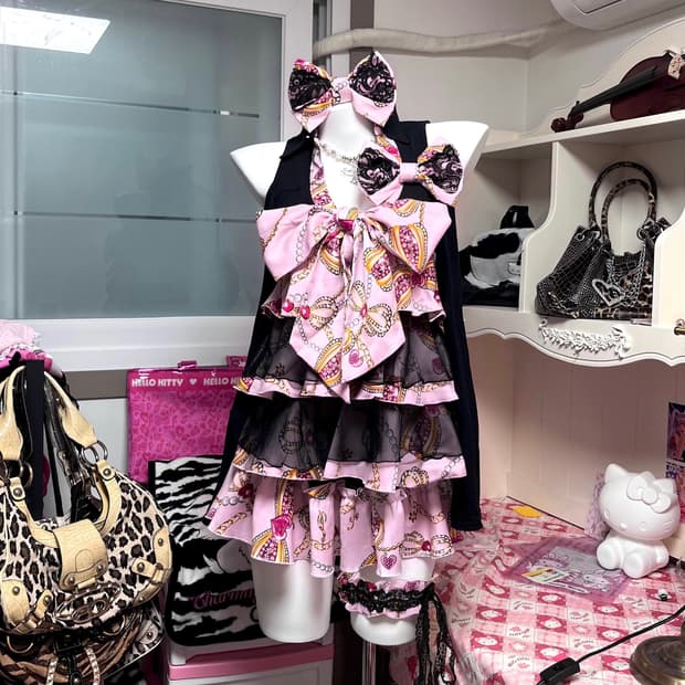 MA*RS마즈 핀터 대장 핑크 퍼퓸 쥬얼리 악세사리 세트 히메갸루 아게하