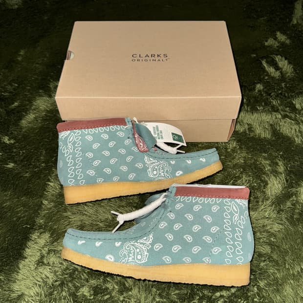 [265] Clarks 클락스 왈라비 부츠 그린 페이즐리