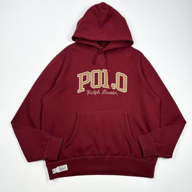 폴로 랄프로렌 클래식 후드티 버건디 L