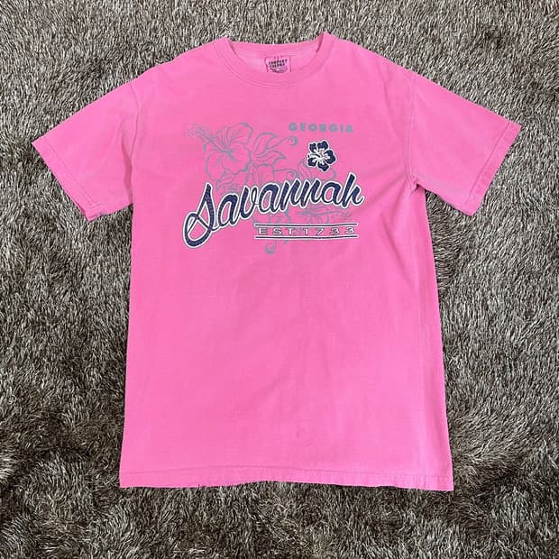 COMFORT COLORS 조지아주 프린팅 반팔 티셔츠 S (공용추천)