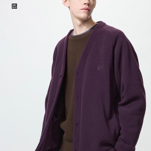 L유니클로 니들스 퍼플 플리스 가디건