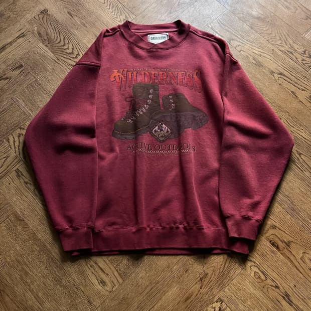 [L]90's USA 빈티지 액티브 아웃도어 버건디 스웻셔츠