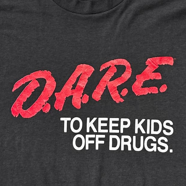 80s USA DARE 빈티지 싱글스티치 티셔츠 XL