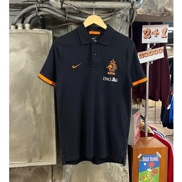 나이키 네덜란드 축구 반팔 카라티 블랙 L #csz3468