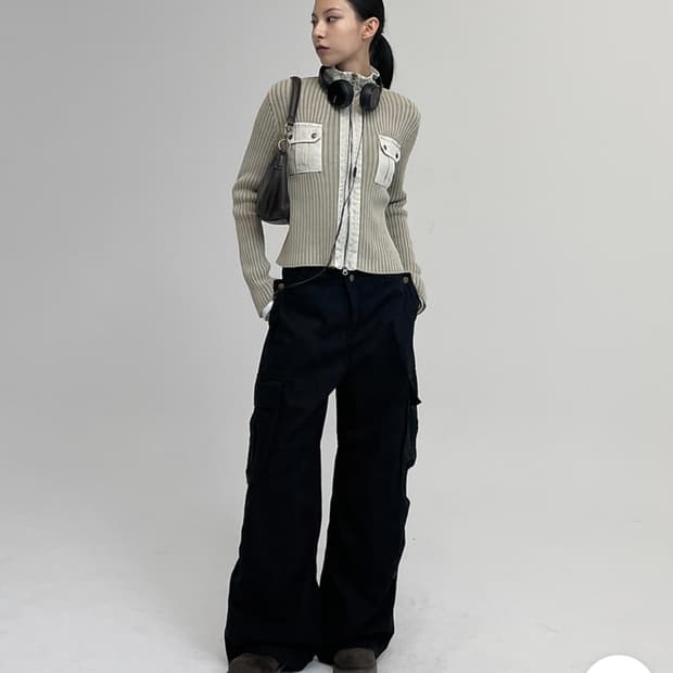 블랙업 MADE 니트 집업 자켓