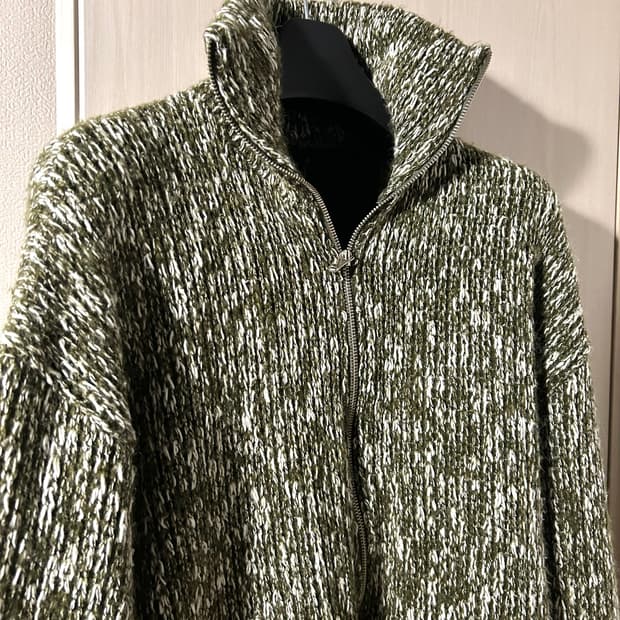 Crop Knit 2way Zip up Jacket