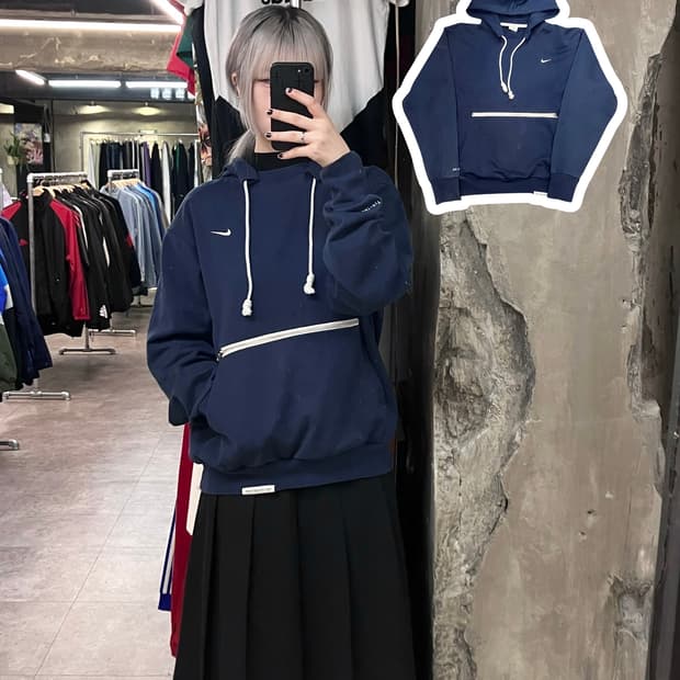 나이키 후드티 네이비 M  #csz2713