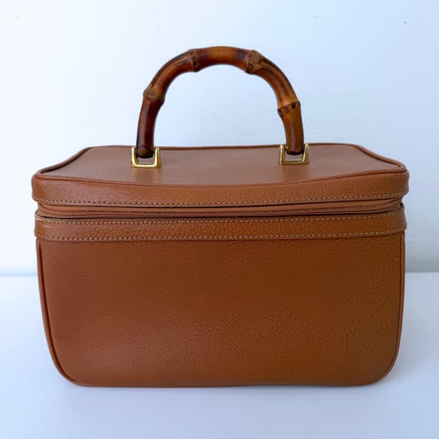 구찌 빈티지 뱀부 대나무 토트 베니티백 메이크업박스