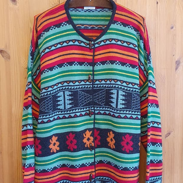 88.베네통 에스닉 박스가디건