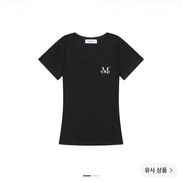 무센트 페링 미디 라운드넥 반팔티 블랙