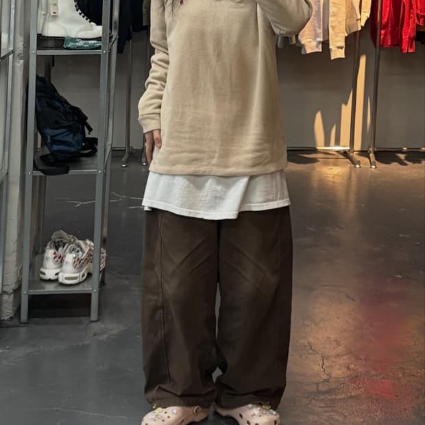 폴로랄프로렌 베이지 코튼 하프 집업 스웨터 A3055