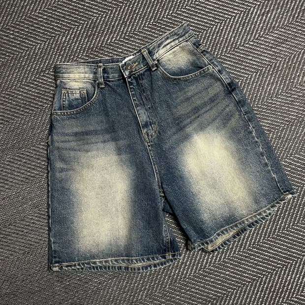 JJIM 빈티지 워싱 데님 버뮤다 팬츠y 5128