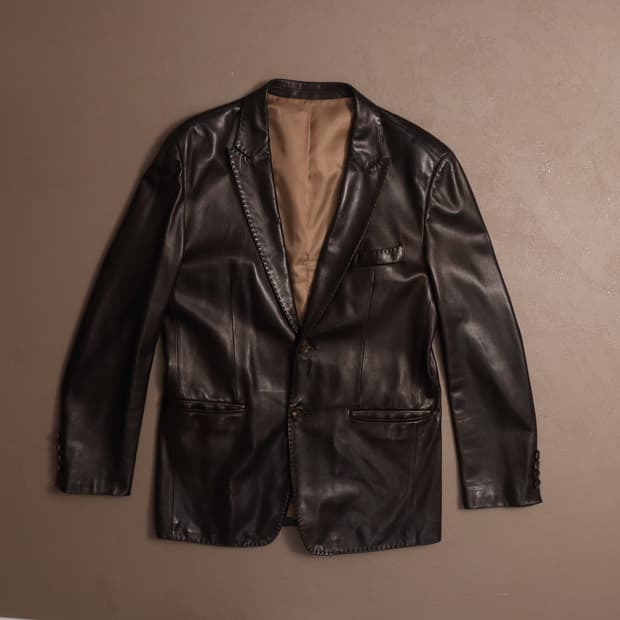 우영미 램스킨 양가죽 레더 블레이저 A1582