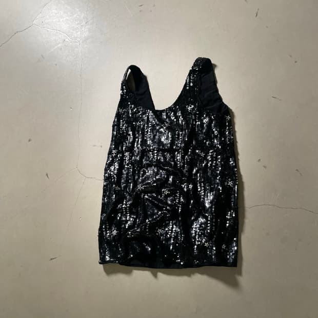 L.vintage Star Sequin Sleeveless Top