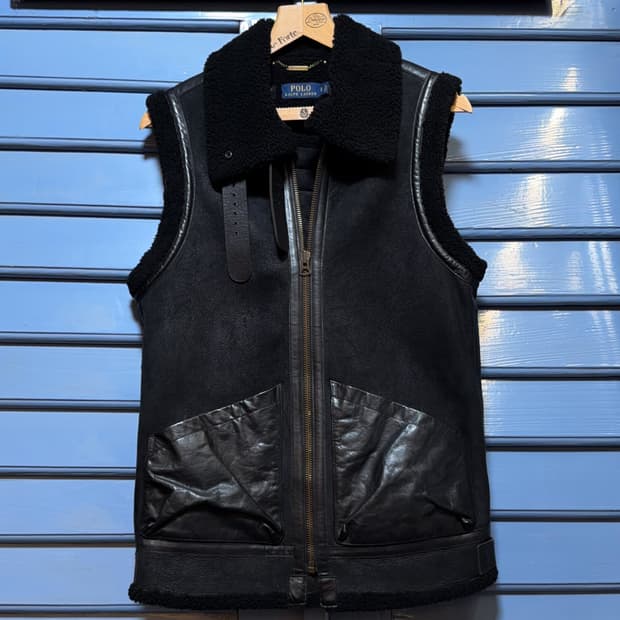 폴로 랄프로렌 B-3 리얼 퍼 레더 베스트