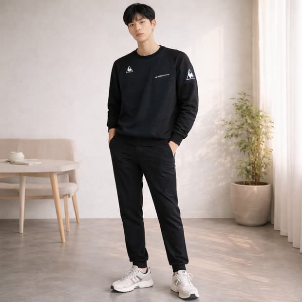 르꼬끄 스포르티브 절개 라운드넥 긴팔 티셔츠 110