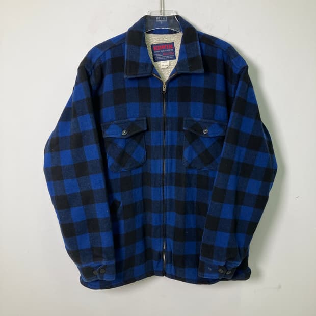 에드윈 블루 체크 울 자켓 XL