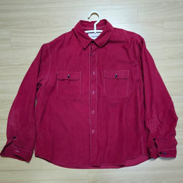 토니웩 가먼트 다잉 코듀로이 셔츠 레드 XL