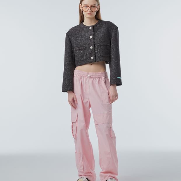 인스턴트펑크 InstantFunk 글리터 트위드 크롭 자켓