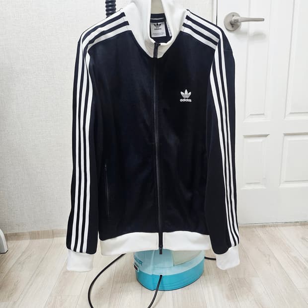 (100)L☆초대장급☆아디다스 베켄바우어 2중지퍼[화이트블랙] 트랙탑져지