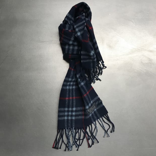 버버리 정품 램스울 머플러 네이비