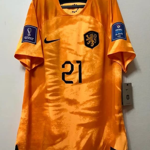 네덜란드 22 카타르 월드컵 유니폼 프랭키 데용 마킹 L