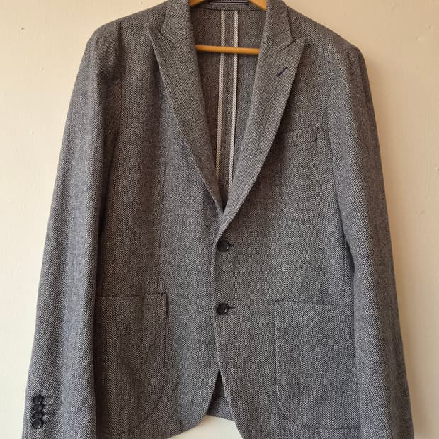 타미힐피거 남성 헤링본 울자켓
