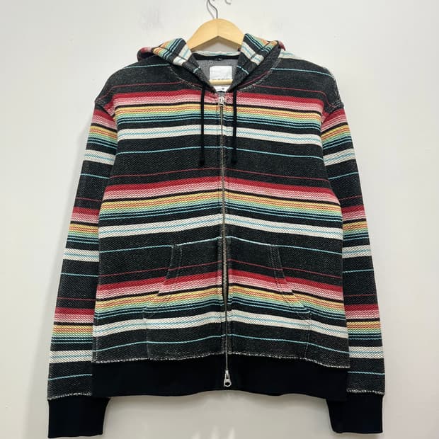 일본 빈티지 에스닉 히피 무지개떡 후드집업