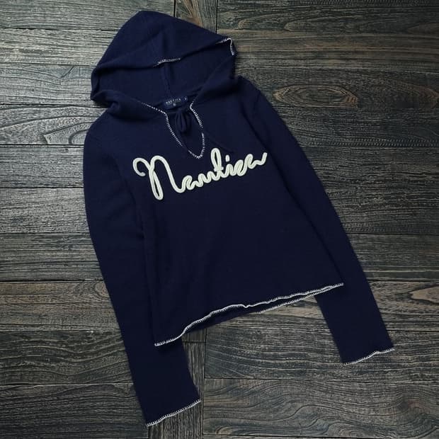 [노티카] 빈티지 패치 후드 니트 M18329