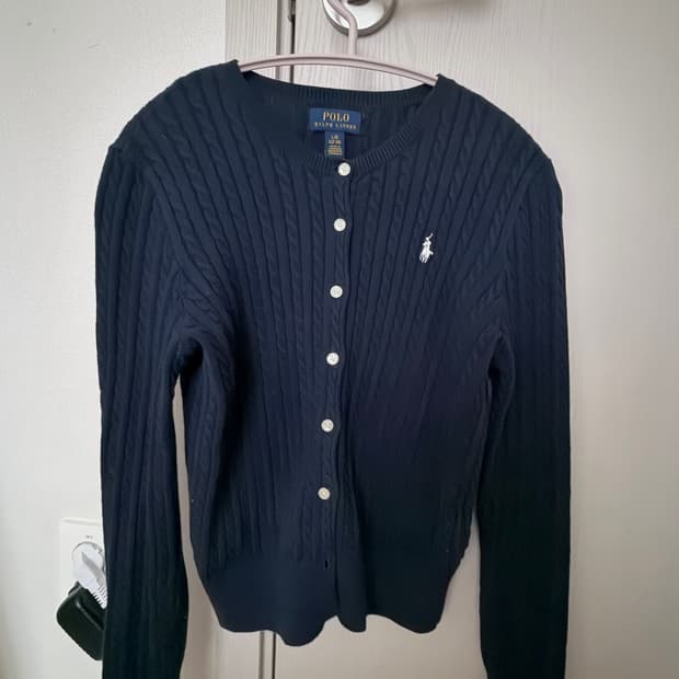 폴로랄프로렌 코튼 케이블 꽈베기 가디건 네이비 xs
