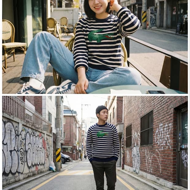 LACOSTE 빈티지 스트라이프 니트 🐊 (4/100)