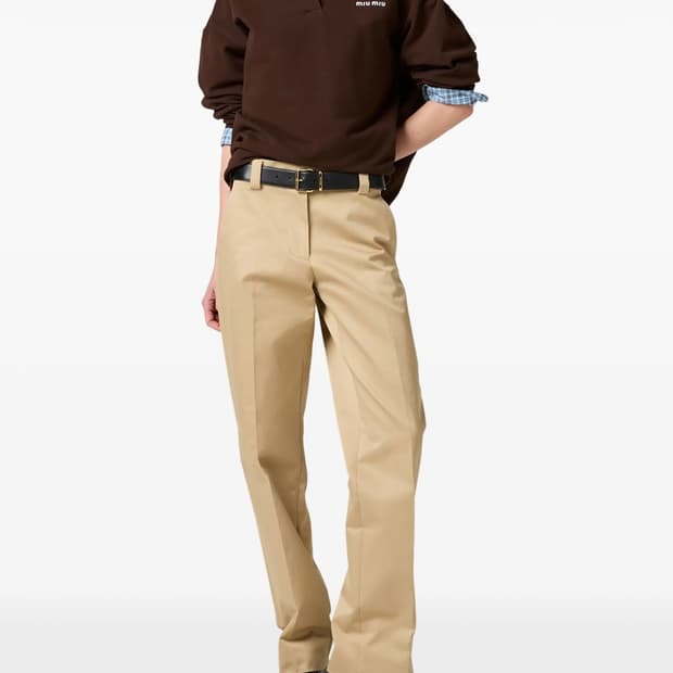 Miumiu 코튼 피케 pk티 폴로 셔츠