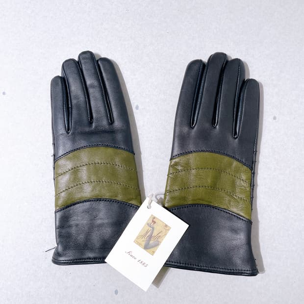 (정품/새상품) 메롤라 남성 블랙 그린 양가죽 캐시미어 장갑