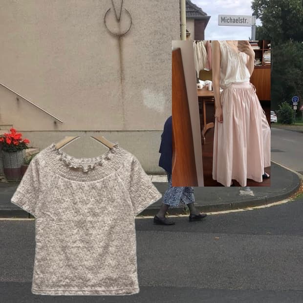 Shirred Frill Short Sleeve Blouse