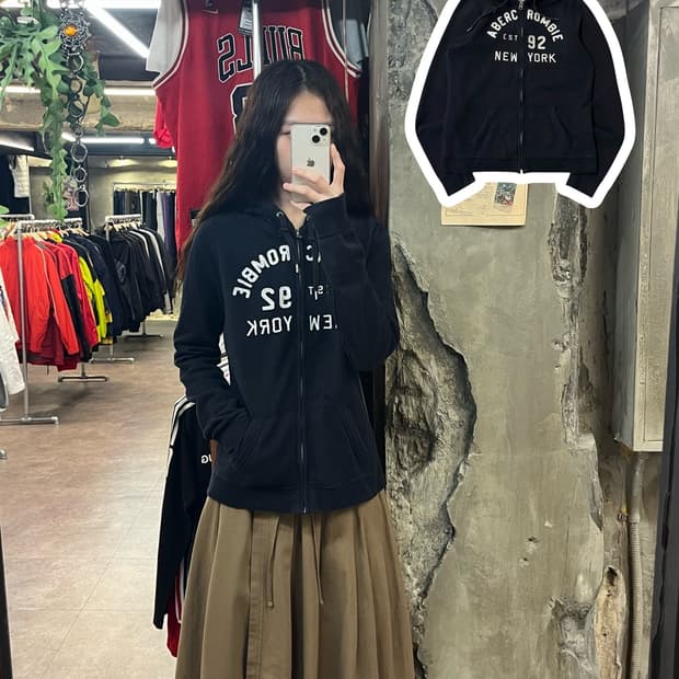 아베크롬비 후드집업 네이비 L #csz1924