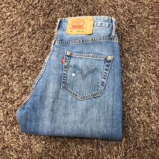 리바이스 501 워싱 데님 팬츠