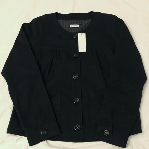 체메씨 브러쉬 보우 라운드 자켓